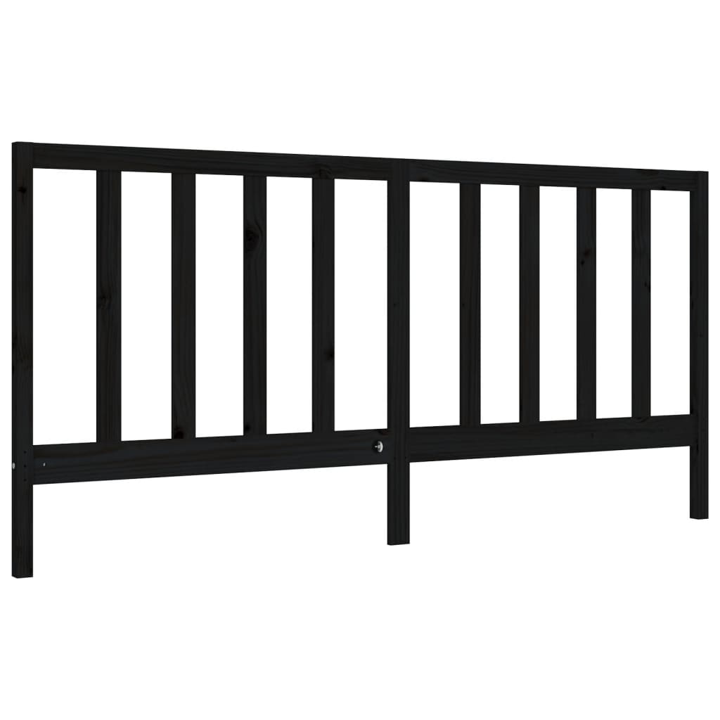 Bed Frame without Mattress Black 183x203 cm King Solid Wood Pine