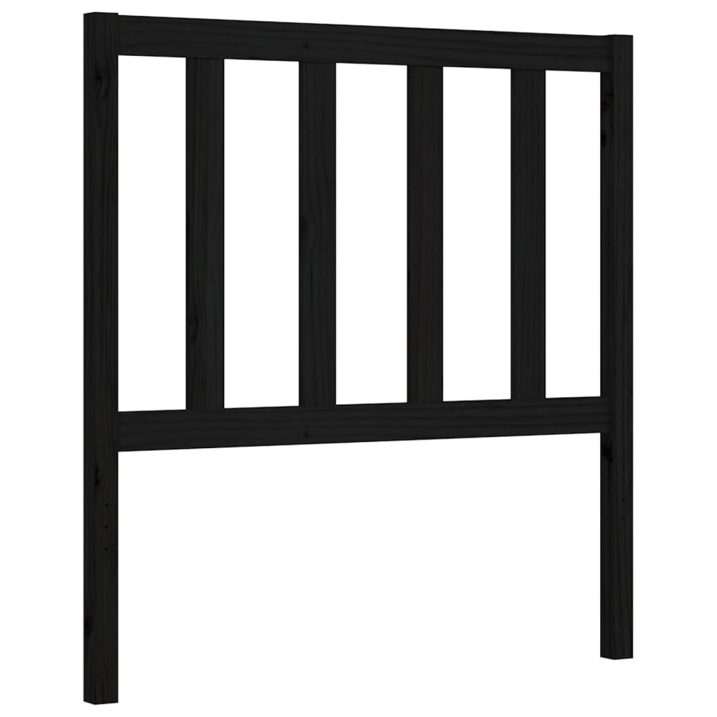 Bed Frame without Mattress Black 90x190 cm Solid Wood Pine