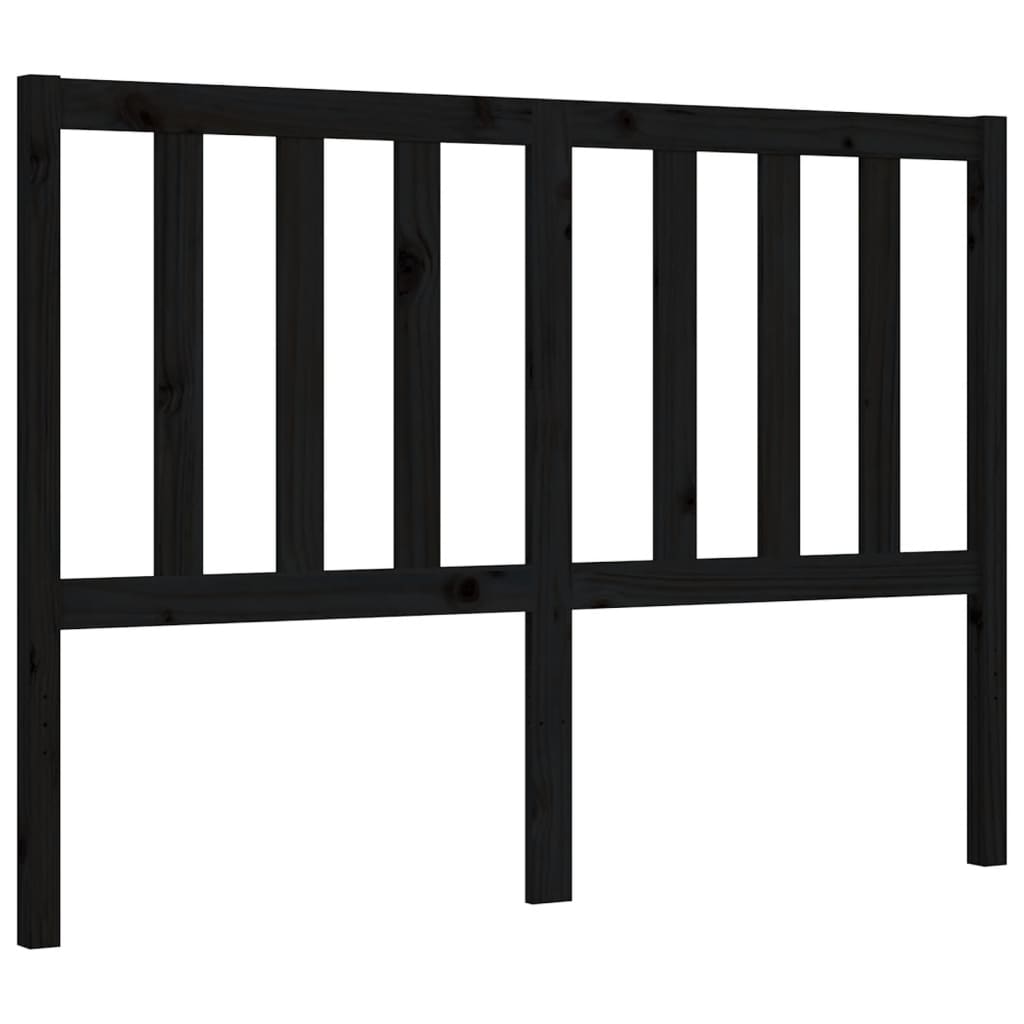 Bed Frame without Mattress Black 135x190 cm Solid Wood Pine