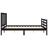 Bed Frame without Mattress Black 150x200 cm Solid Wood Pine