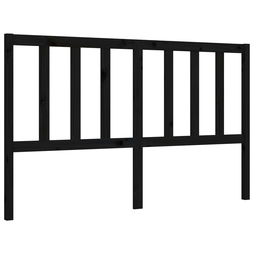 Bed Frame without Mattress Black 150x200 cm Solid Wood Pine