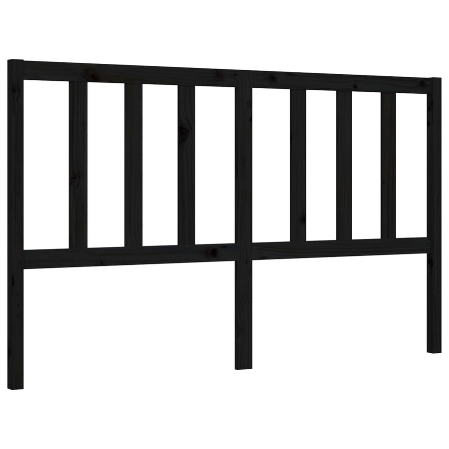 Bed Frame without Mattress Black 150x200 cm Solid Wood Pine