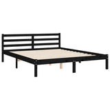 Bed Frame without Mattress Black 150x200 cm Solid Wood Pine