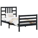 Bed Frame without Mattress Black 90x190 cm Solid Wood Pine - Top-Down View