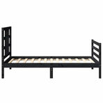 Bed Frame without Mattress Black 90x190 cm Solid Wood Pine