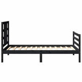 Bed Frame without Mattress Black 90x190 cm Solid Wood Pine - Close-Up Angle