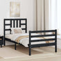 Bed Frame without Mattress Black 90x190 cm Solid Wood Pine