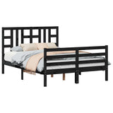 Bed Frame without Mattress Black 135x190 cm Solid Wood Pine - Top-Down View