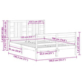 Bed Frame without Mattress Black 135x190 cm Solid Wood Pine - Extra Image