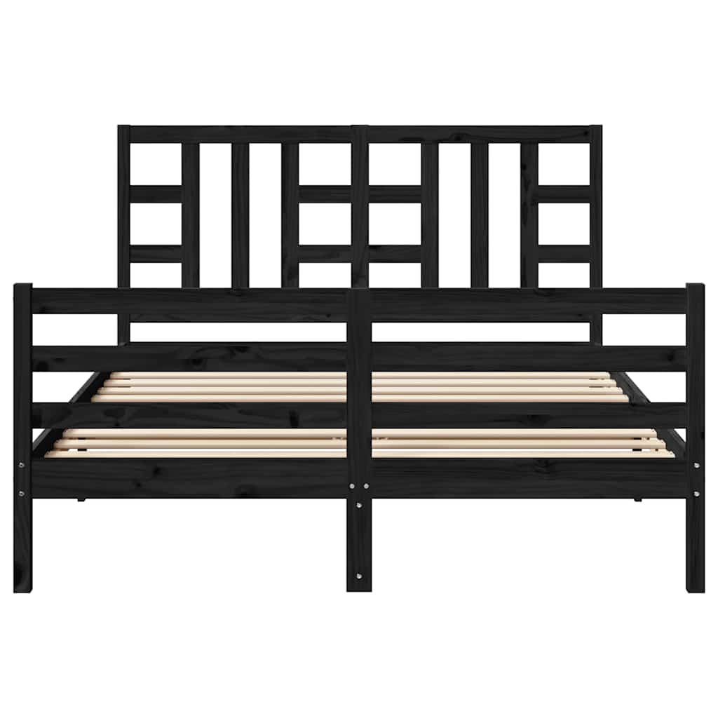 Bed Frame without Mattress Black 150x200 cm Solid Wood