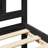 Bed Frame without Mattress Black 150x200 cm Solid Wood
