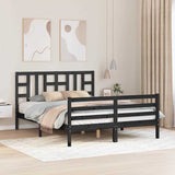 Bed Frame without Mattress Black 150x200 cm Solid Wood