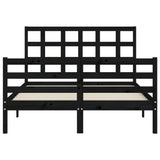 Bed Frame without Mattress Black 135x190 cm Solid Wood