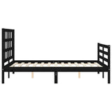 Bed Frame without Mattress Black 135x190 cm Solid Wood
