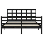 Bed Frame without Mattress Black 150x200 cm Solid Wood