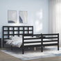 Bed Frame without Mattress Black 150x200 cm Solid Wood