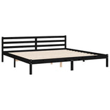 Bed Frame without Mattress Black 183x203 cm King Solid Wood