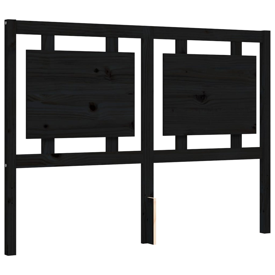 Bed Frame without Mattress Black 135x190 cm Solid Wood