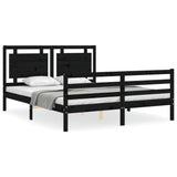 Bed Frame without Mattress Black 150x200 cm Solid Wood