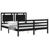 Bed Frame without Mattress Black 150x200 cm Solid Wood