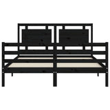 Bed Frame without Mattress Black 150x200 cm Solid Wood
