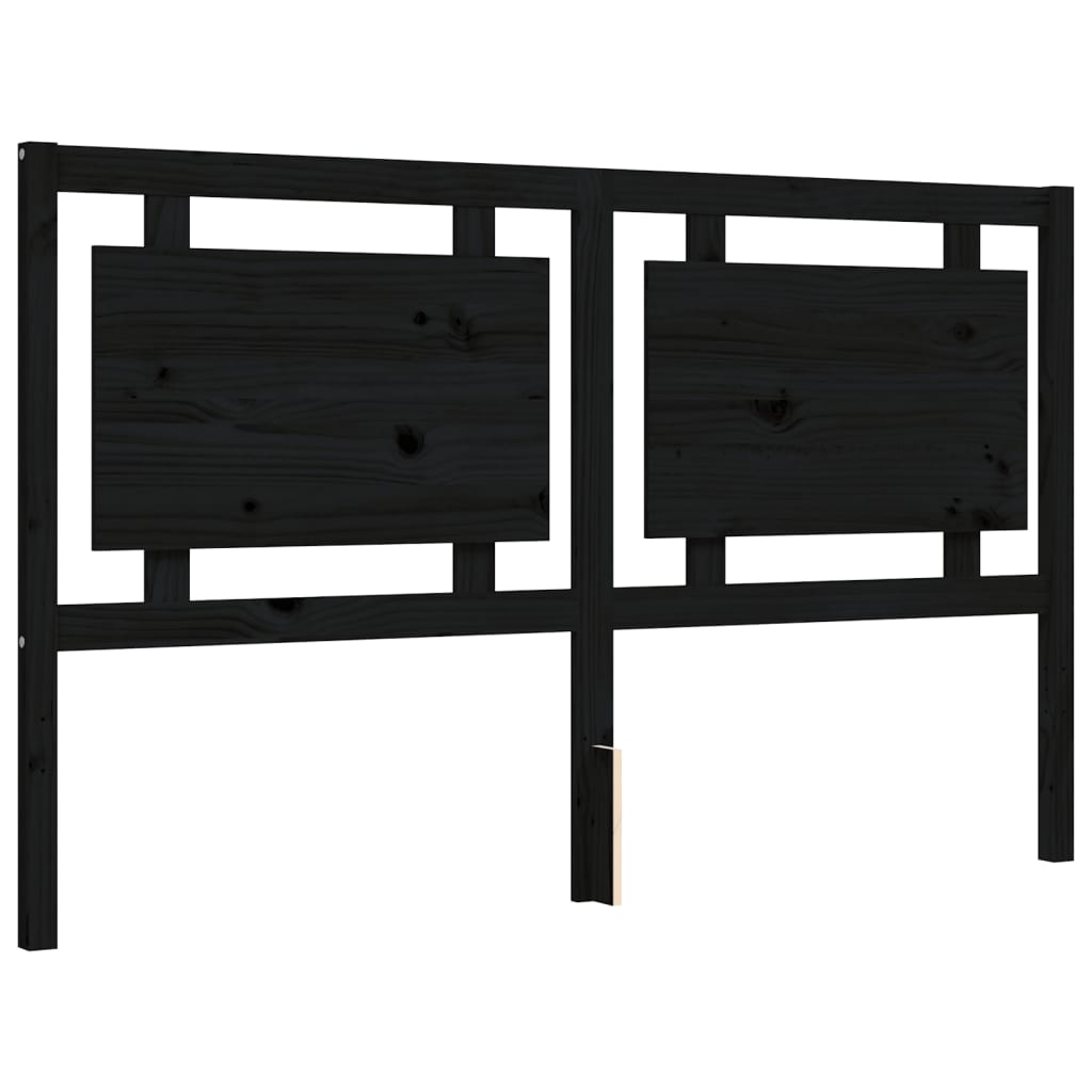 Bed Frame without Mattress Black 150x200 cm Solid Wood
