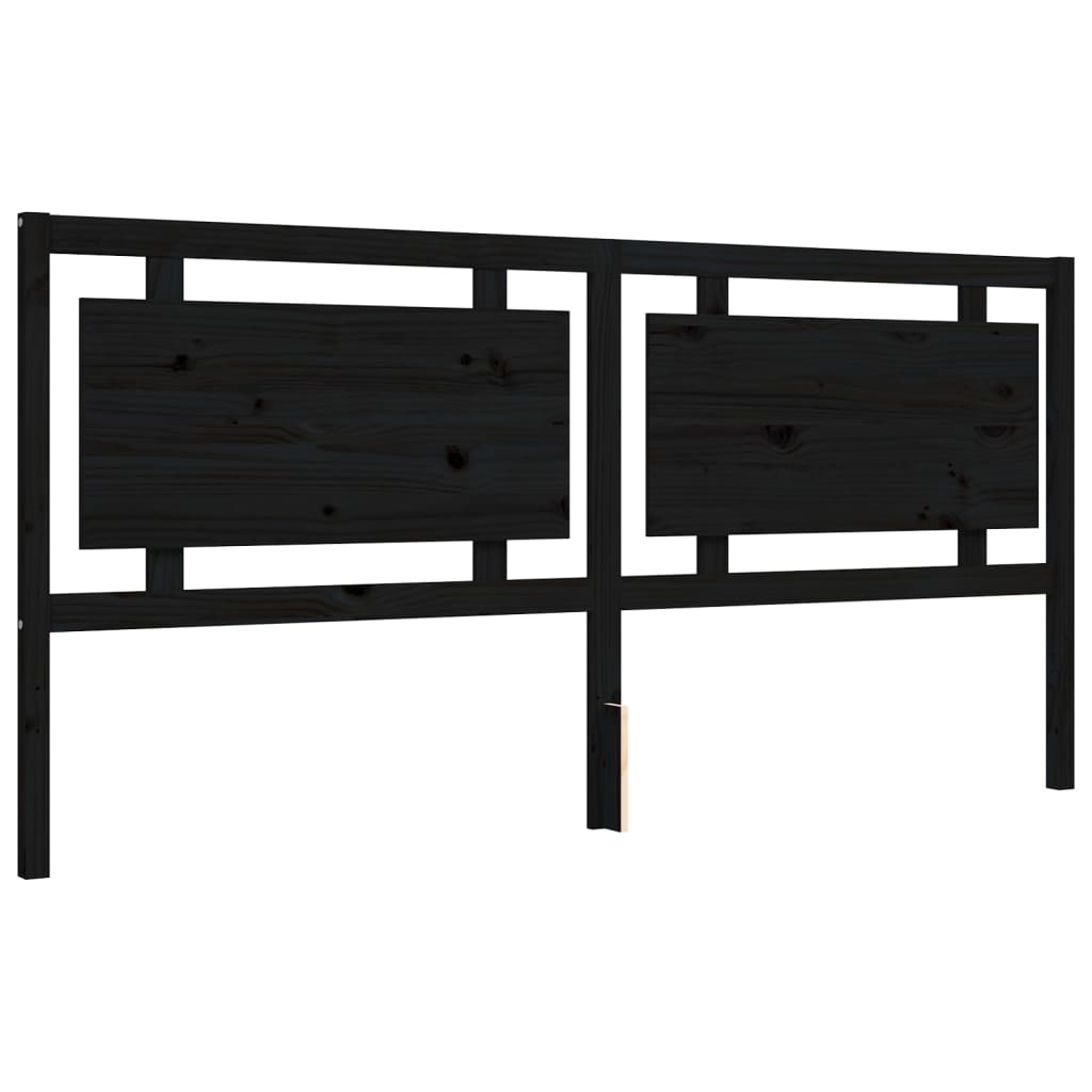 Bed Frame without Mattress Black 183x203 cm King Solid Wood