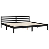 Bed Frame without Mattress Black 183x203 cm King Solid Wood
