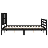 Bed Frame without Mattress Black 150x200 cm Solid Wood