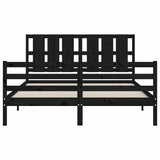 Bed Frame without Mattress Black 150x200 cm Solid Wood