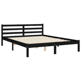 Bed Frame without Mattress Black 150x200 cm Solid Wood - Low Angle