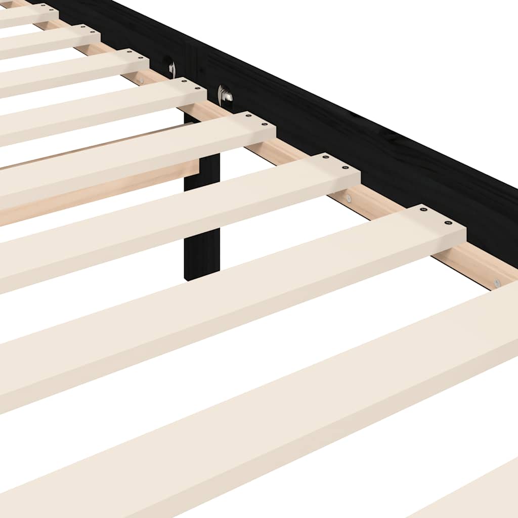 Bed Frame without Mattress Black 150x200 cm Solid Wood