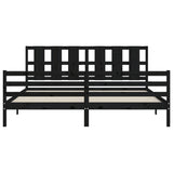 Bed Frame without Mattress Black 183x203 cm King Solid Wood
