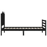 Bed Frame without Mattress Black 90x190 cm Solid Wood