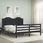 Bed Frame without Mattress Black 150x200 cm Solid Wood