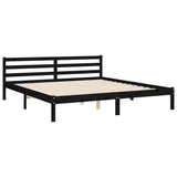 Bed Frame without Mattress Black 183x203 cm King Solid Wood