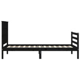 Bed Frame without Mattress Black 90x190 cm Solid Wood