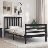 Bed Frame without Mattress Black 90x190 cm Solid Wood