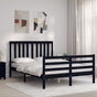 Bed Frame without Mattress Black 135x190 cm Solid Wood