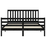 Bed Frame without Mattress Black 150x200 cm Solid Wood