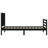 Bed Frame without Mattress Black 90x190 cm Solid Wood - Rear View