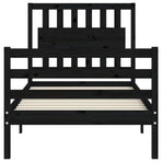 Bed Frame without Mattress Black 90x190 cm Solid Wood