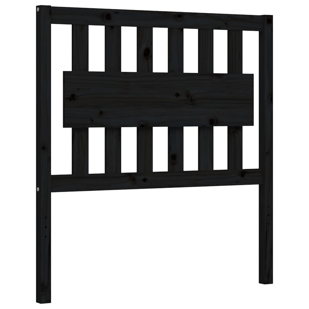 Bed Frame without Mattress Black 90x190 cm Solid Wood