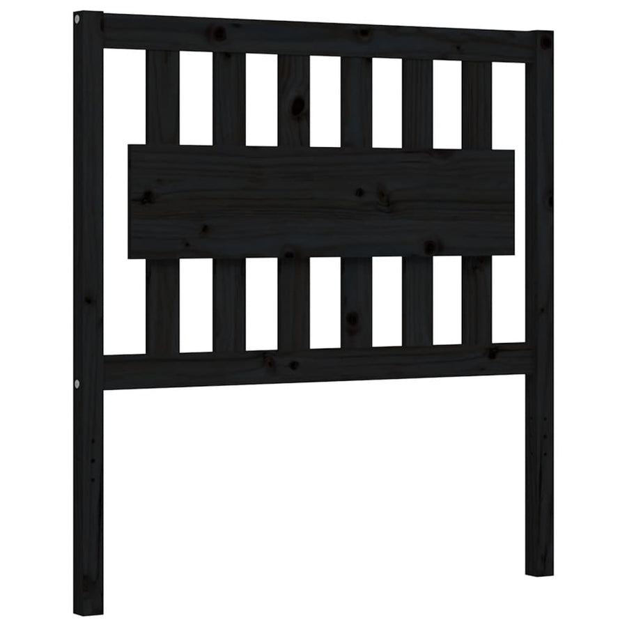 Bed Frame without Mattress Black 90x190 cm Solid Wood