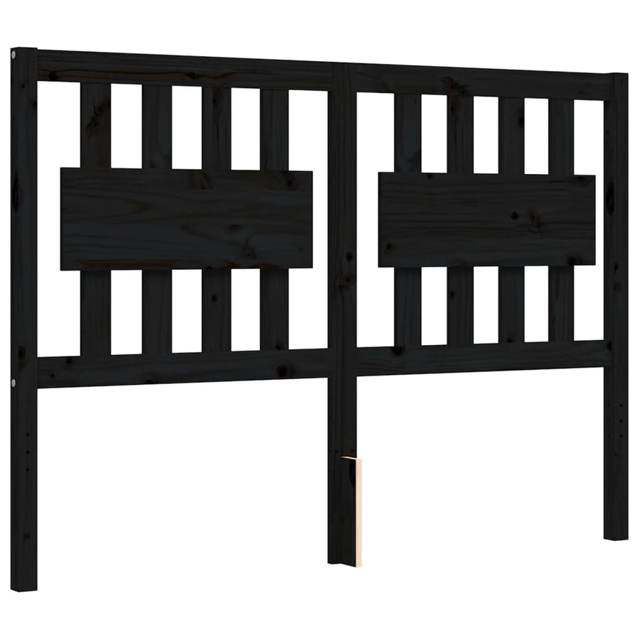 Bed Frame without Mattress Black 135x190 cm Solid Wood