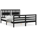 Bed Frame without Mattress Black 150x200 cm Solid Wood