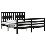 Bed Frame without Mattress Black 150x200 cm Solid Wood - Top-Down View