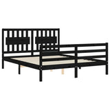 Bed Frame without Mattress Black 150x200 cm Solid Wood