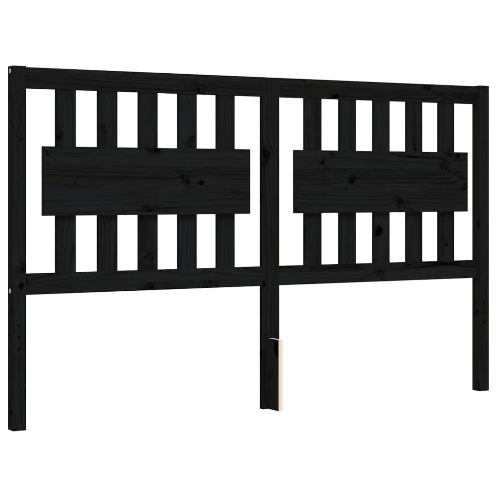 Bed Frame without Mattress Black 150x200 cm Solid Wood