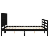 Bed Frame without Mattress Black 183x203 cm King Solid Wood - Rear View